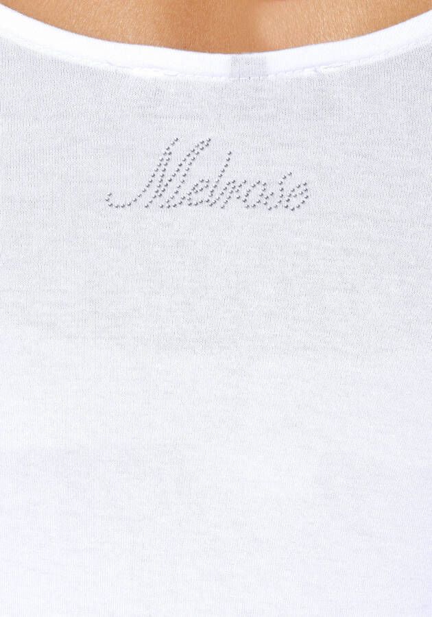 Melrose Lange top met stijlvol glitter-logo op de rug (set 2-delig)
