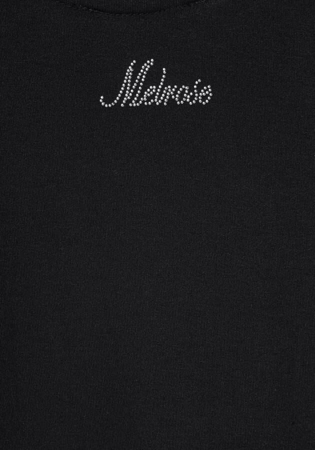 Melrose Lange top met stijlvol glitter-logo op de rug (set 2-delig)