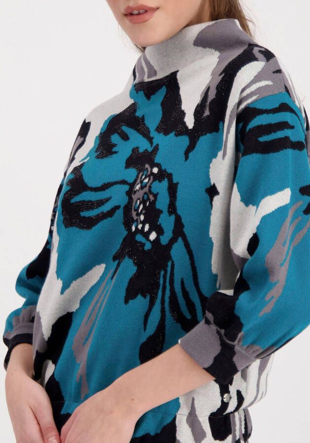 Monari Gebreide trui met trendy bloemenprint