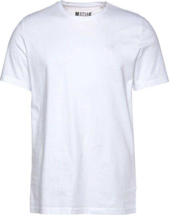 Mustang T-shirt met ronde hals (set 2-delig)