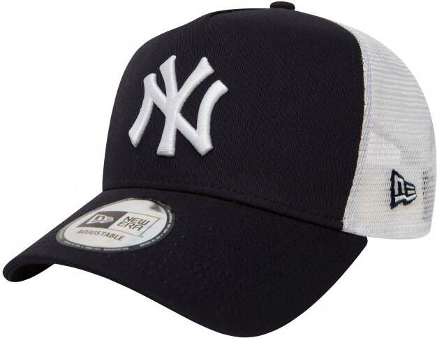 New era Zwart Wit Trucker Logo Yankees Geborduurde Pet Black Heren