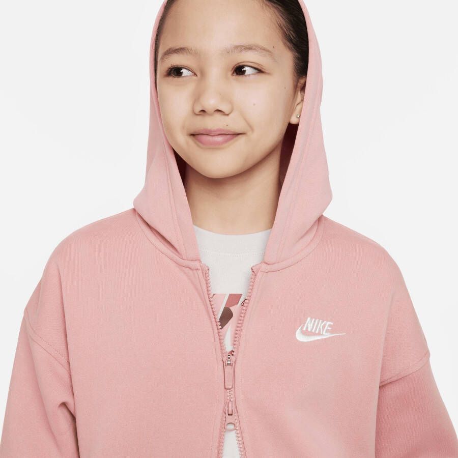 Nike Sportswear Capuchonsweatvest CLUB FLEECE BIG KIDS' (GIRLS') OVERSIZED FULL-ZIP HOODIE
