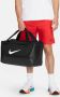 Nike Brasilia Small Duffel Bag Black Black White - Thumbnail 4