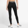 Nike Legging halfhoge taille en met mesh vlakken voor dames Pro Black White- Dames Black White - Thumbnail 4