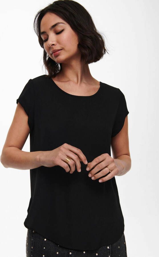 Only Blouse met korte mouwen ONLVIC S S SOLID TOP NOOS PTM