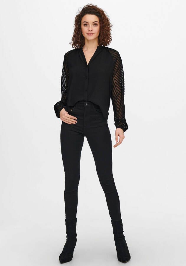 Only Blouse met lange mouwen ONLLISA L S BUTTON TOP WVN