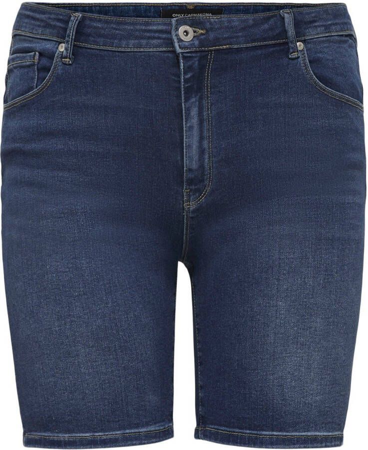 ONLY CARMAKOMA Jeansshort met lichte used-effecten