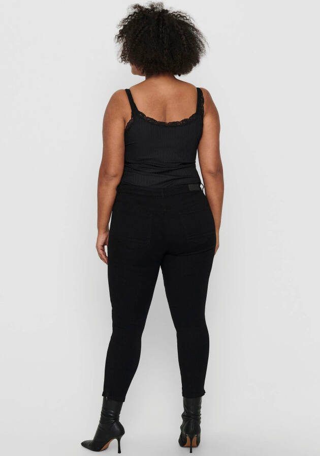 ONLY CARMAKOMA Skinny fit jeans CARKARLA REG SK ANKLE ZIP JNS met ritssluiting onder in de pijpen