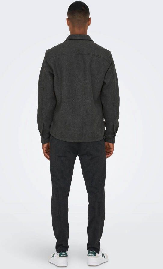 ONLY & SONS Overhemd met lange mouwen ONSASH OVR WOOLEN LOOK PKT LS SHIRT NOOS