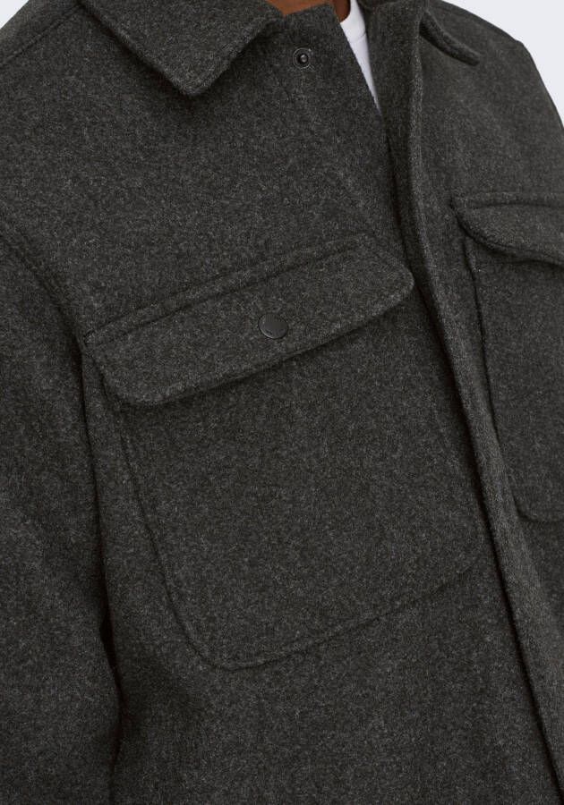 ONLY & SONS Overhemd met lange mouwen ONSASH OVR WOOLEN LOOK PKT LS SHIRT NOOS
