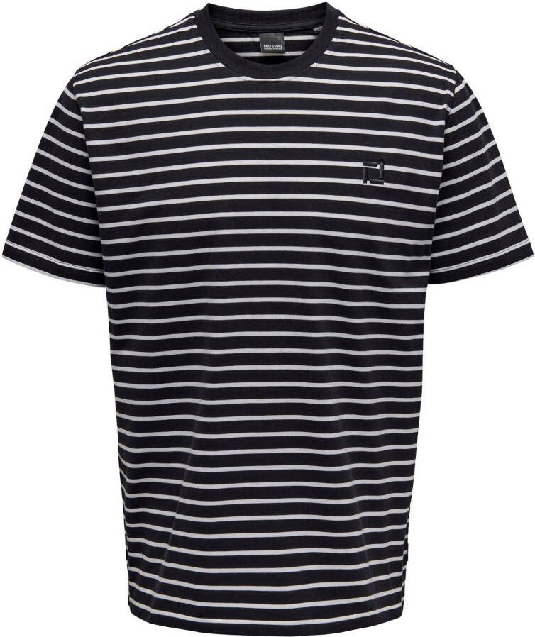 ONLY & SONS Shirt met ronde hals ONSHENRY REG STRIPE TEE