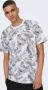 ONLY & SONS regular fit T-shirt ONSPERRY met all over print bright white - Thumbnail 4