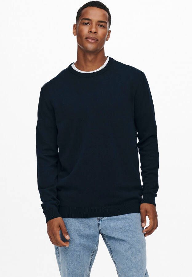 ONLY & SONS Trui met ronde hals ALEX 12 SOLID CREW NECK KNIT