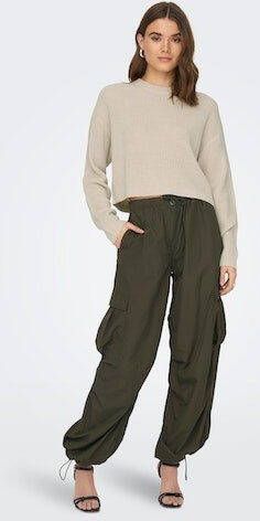 Only Gebreide trui ONLMALAVI L S CROPPED PULLOVER KNT NOOS