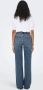 ONLY high waist wide leg jeans ONLJUICY Dark Medium Blue Denim - Thumbnail 5