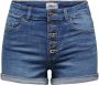ONLY high waist jeans short ONLHUSH medium blue denim - Thumbnail 7