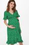 ONLY MATERNITY gebloemde zwangerschaps- en voedingsjurk OLMOLIVIA groen Dames Polyester V-hals XS - Thumbnail 6