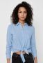 Only Olecey LS Stripe Knot DNM Shirt Cloud Dancer MEDIUM Blue | Freewear Blauw Blue Dames - Thumbnail 7
