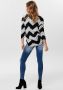 Only Grijze Gestreepte Gebreide Trui met Lange Mouwen Multicolor Dames - Thumbnail 5