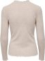 Only Beige Effen Gebreide Trui Lange Mouwen Ronde Hals Beige Dames - Thumbnail 6