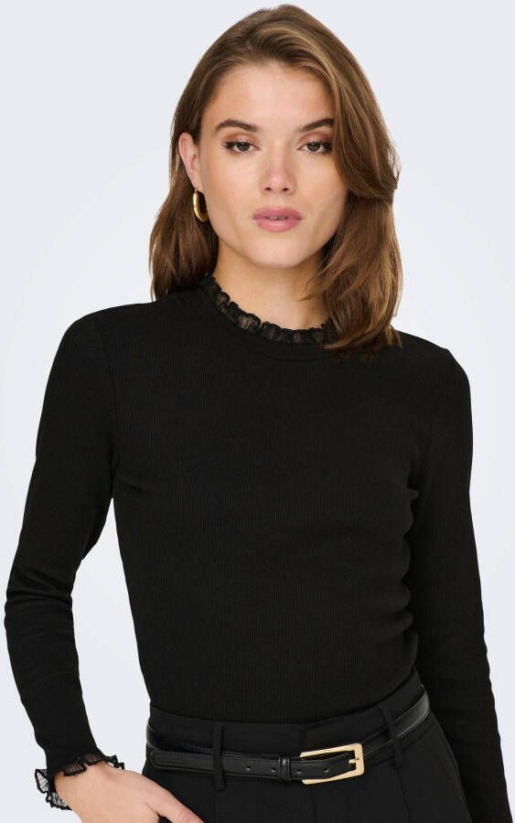 Only Shirt met lange mouwen ONLLESLIE L S LACE MIX TOP JRS - Foto 3