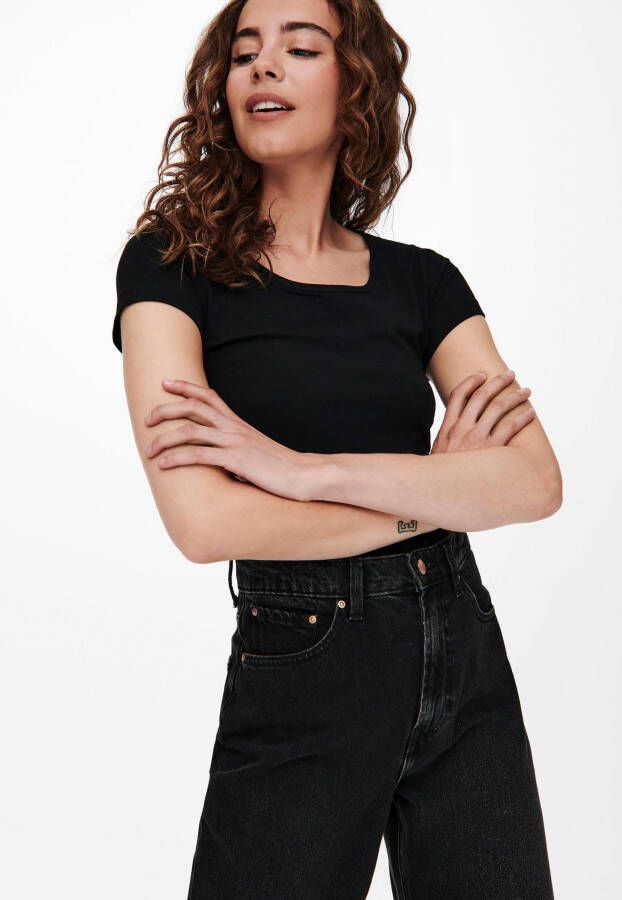 Only Shirt met ronde hals ONLLIVELOVE LIFE S S O-NECK TOP (2-delig Set van 2)