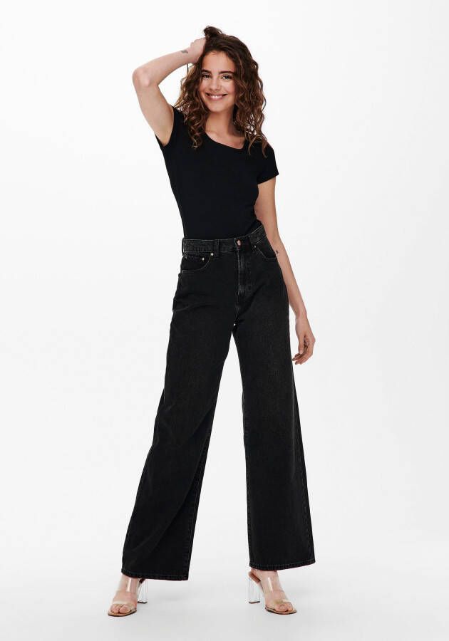 Only Shirt met ronde hals ONLLIVELOVE LIFE S S O-NECK TOP (2-delig Set van 2)