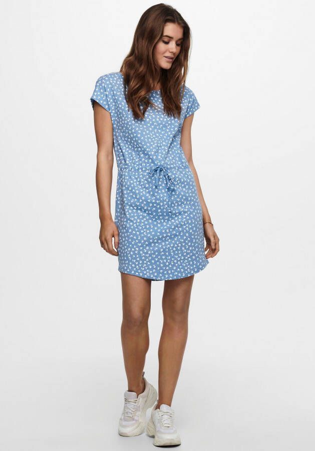 Only Jurk met geribde ronde hals model 'MAY'