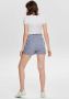 ONLY gestreepte high waist straight fit short ONLSMILLA blauw wit - Thumbnail 7