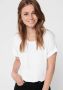 Only Dames T-shirt met Korte Mouwen en Ronde Hals White Dames - Thumbnail 4