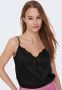 Only Kanten Mix Singlet Lente Zomer Collectie Black Dames - Thumbnail 4