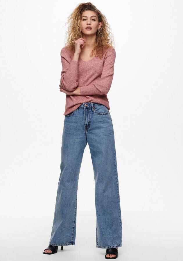 Only Trui met V-hals ONLATIA L S V-NECK CUFF KNT