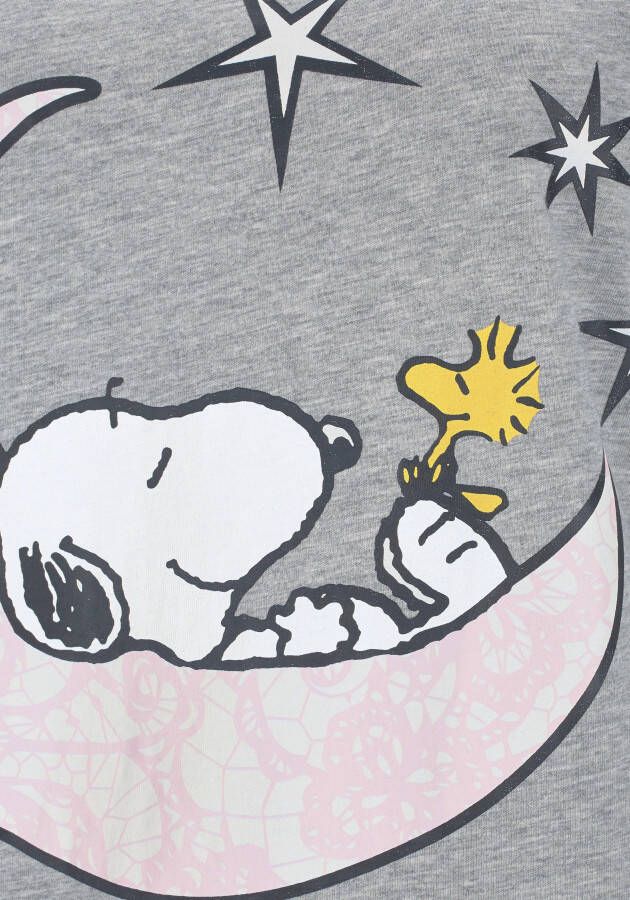 Peanuts Nachthemd met snoopy-print en rimpelrandjes