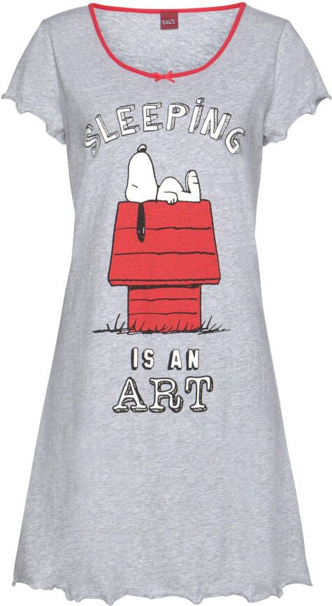 Peanuts Nachthemd met snoopy-print en strikje