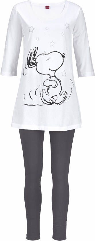 Peanuts Pyjama met legging en casual shirt met snoopy-print (2-delig 1 stuk)