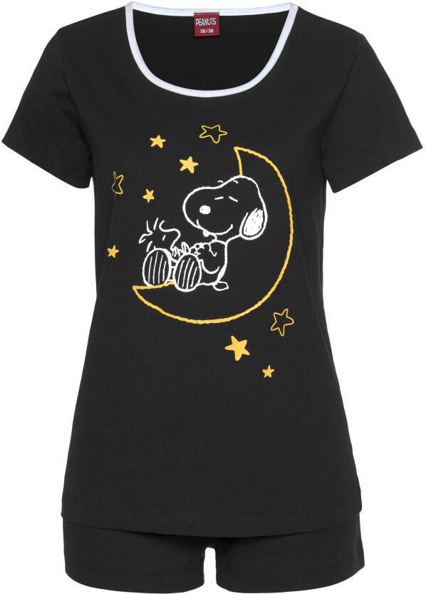 Peanuts Shortama met snoopy printmotief (2-delig 1 stuk)