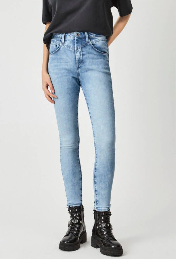 Pepe Jeans Mom jeans DION RETRO Slank pasvorm met hoge band en pijpen in 7 8 lengte van soft power stretch denim