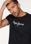 Pepe Jeans Zwarte Katoenen T-Shirt met Print Logo Black Heren - Thumbnail 6