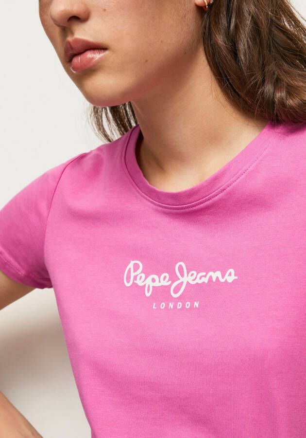 Pepe Jeans T-shirt VIOLETTE aansluitende pasvorm en in eenvoudige unikleurige look