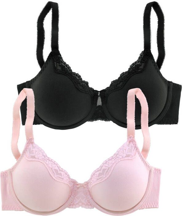 Petite fleur Beugel-bh met fijne jacquard-kant (2-delig Set van 2) - Foto 2