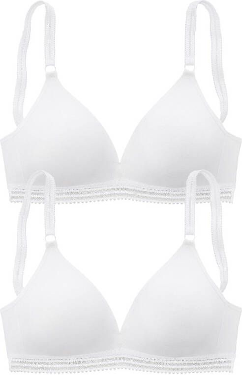 petite fleur Soft-bh zonder beugels in een mooie driehoeksvorm (2-delig Set van 2)