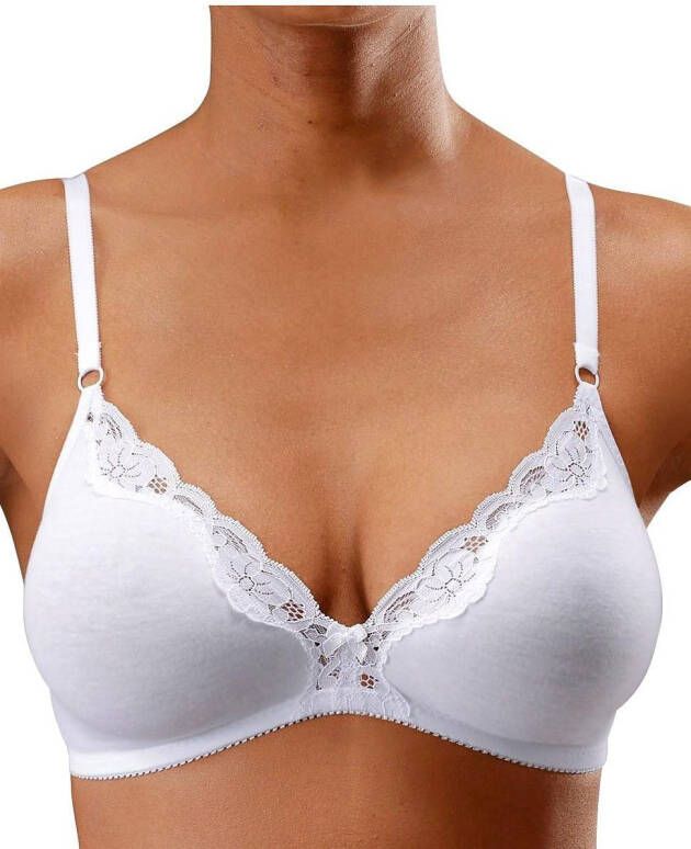 Petite fleur Bralette-bh zonder beugels van katoen met kant (Set van 2) - Foto 4