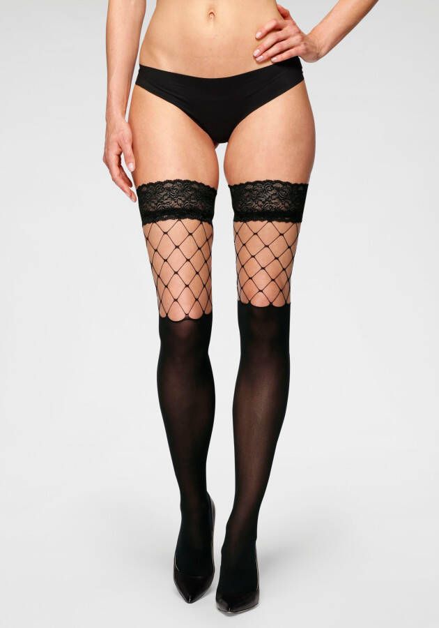 petite fleur gold Hold-up kousen in overknee-look