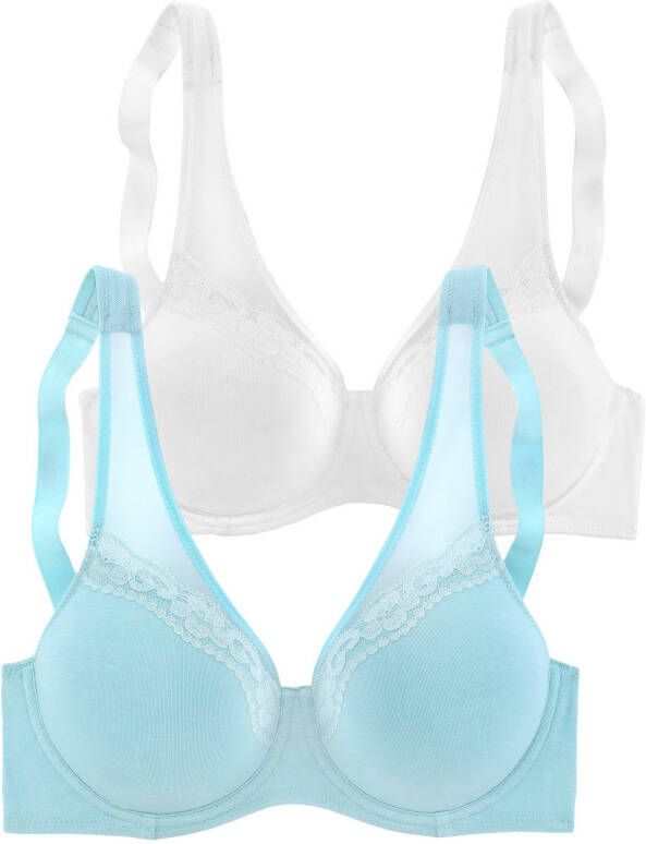 Petite fleur Minimizer-bh met naadloos voorgevormde cups van katoen (Set van 2) - Foto 2