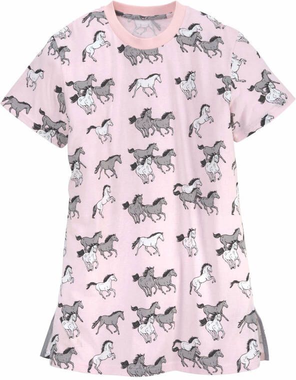 petite fleur Nachthemd met all-over paarden-print