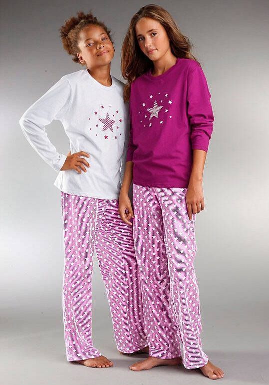 petite fleur Pyjama modieuze sterrenprint op de shirts en broeken (4-delig Set van 2)
