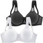 Petite fleur T-shirt-bh met beugel en netinzetten basic dessous (Set van 2) - Thumbnail 2