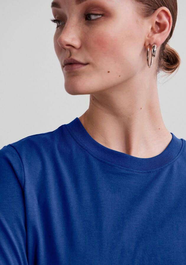 pieces Shirt met ronde hals PCRIA SS FOLD UP SOLID TEE NOOS BC