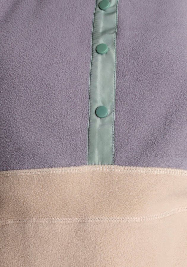 Polarino Fleecetrui met colourblocking-look met kangoeroezak van fleece stof