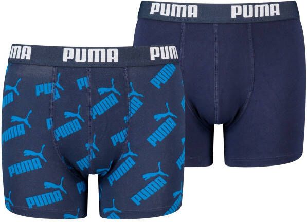 PUMA Boxershort voor jongens met merkopschrift in de band (set 2 stuks)